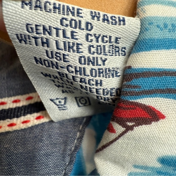 JAM SESSION Men's Blue Graphic Print Hawaiian Shirt Size L Slim Fit Summer - Picture 11 of 11